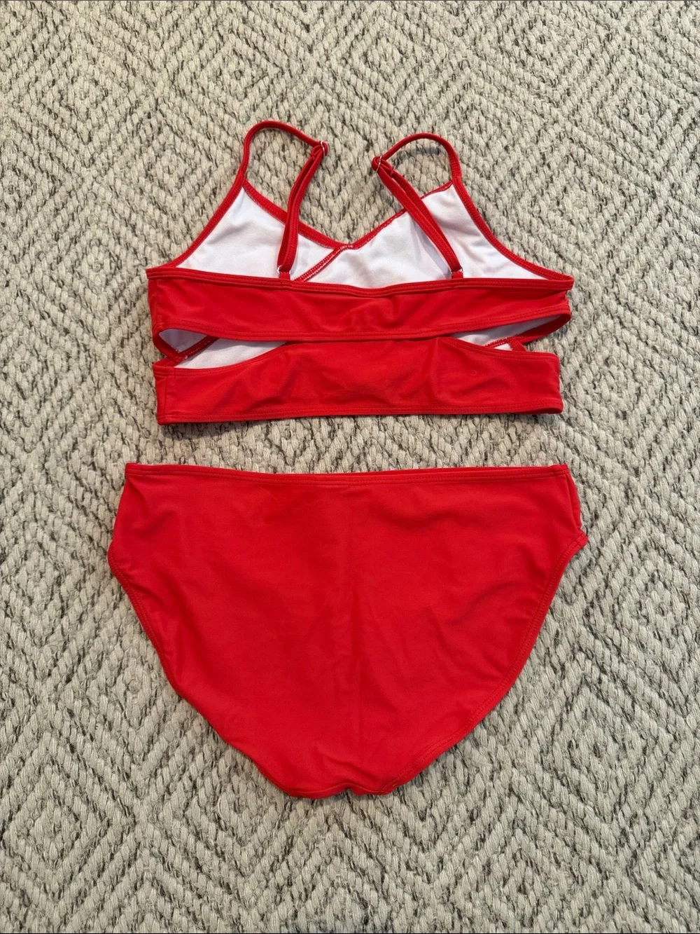 SHEIN Red Girls Two-Piece Swim Bikini Set